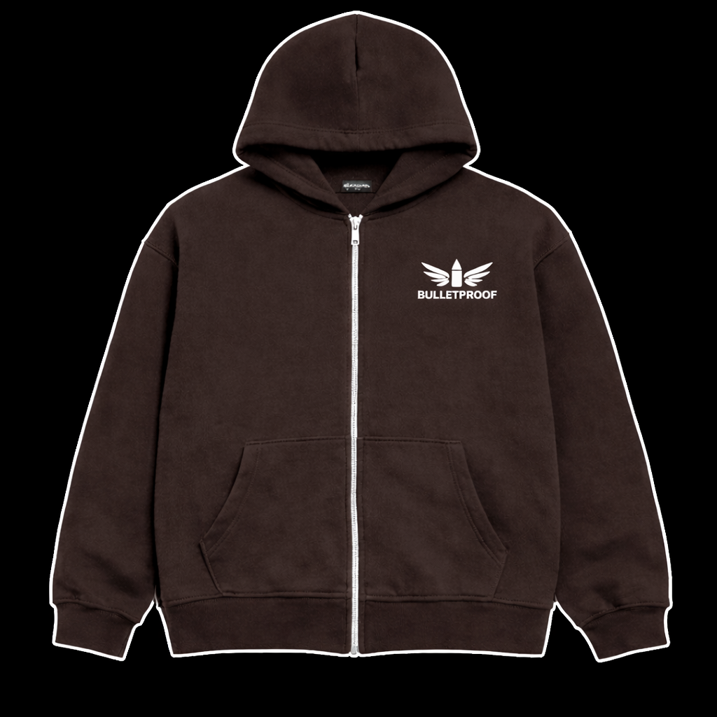 Wings Brown Zip Hoodie