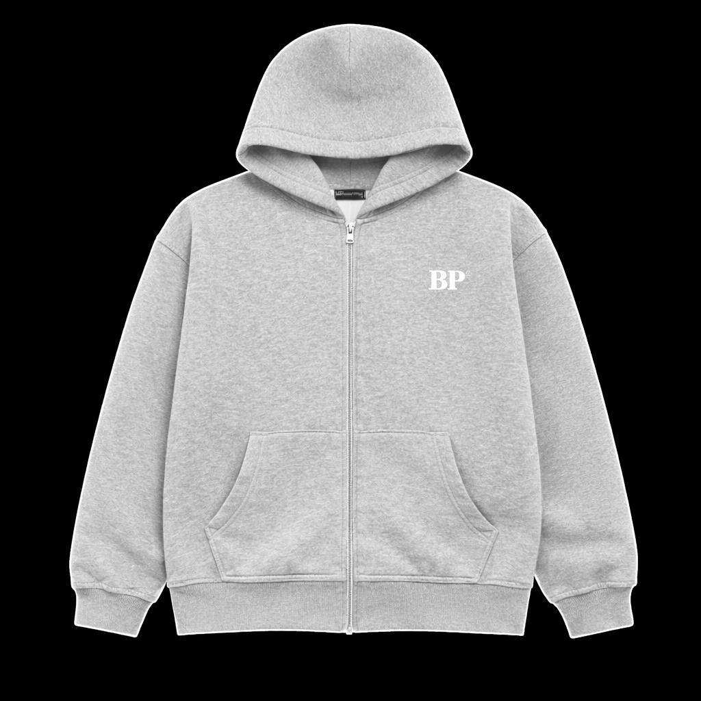 Trust None Grey Zip Hoodie