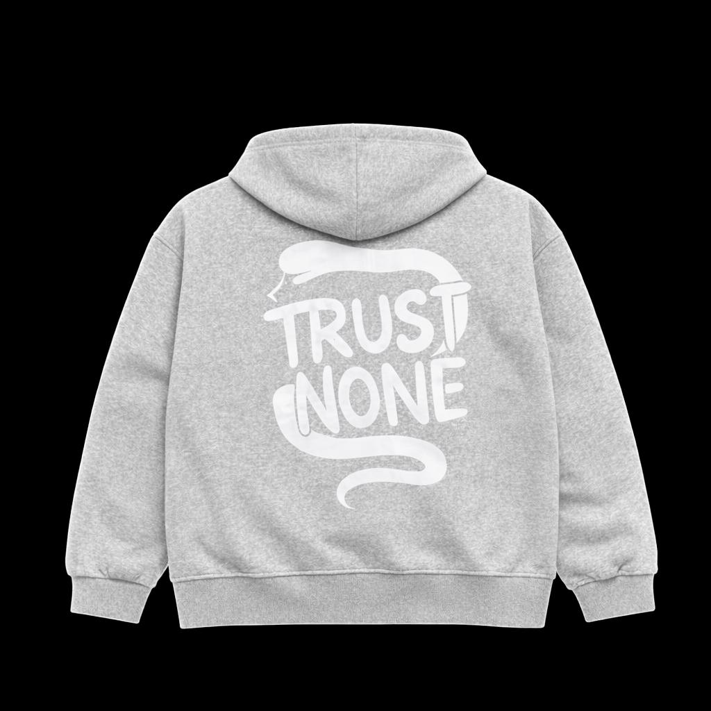 Trust None Grey Zip Hoodie