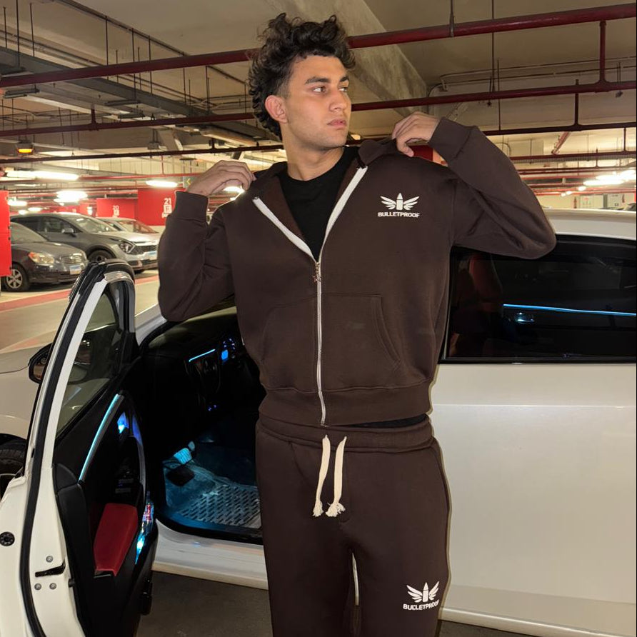 Wings Brown Zip Hoodie